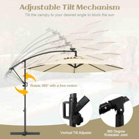 3M Solar LED Offset Cantilever Umbrella with Easy Tilt Adjustment