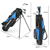 Junior Complete Golf Club Set for Age 8 to 13, Includes 3# Fairway Wood, 7# & 9# Irons, Putter, Head Cover