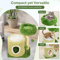 Cute Cat Tree Indoor Versatile Cat Play House Cat Tower w/Sisal Scratching Posts