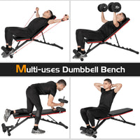 Adjustable Weight Bench, Foldable Dumbbell Bench