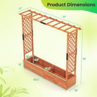 Giantex Raised Garden Bed with Trellis & Hanging Roof, 77"x17"x72"