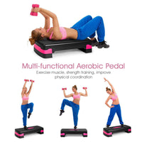 Adjustable Workout Aerobic Stepper Aerobic Exercise Step Platform with 2/4 Risers