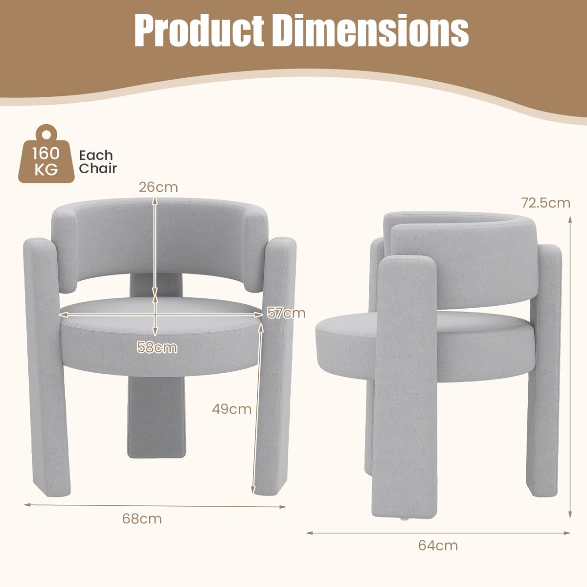 Giantex Modern Velvet Barrel Accent Chair, Comfy Upholstered Armchair