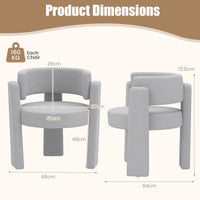 Giantex Modern Velvet Barrel Accent Chair, Comfy Upholstered Armchair