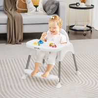 Baby High Chair, 4-in-1 Convertible Baby Highchair w/Removable 2-Psosition Double Tray