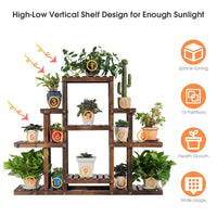 Giantex 6-Tier Wood Flower Rack, Multi-Tier Plant Stand