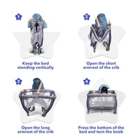 Portable Baby Bassinet, 3 in 1 Baby Travel Cot Activity Center with Changing Table