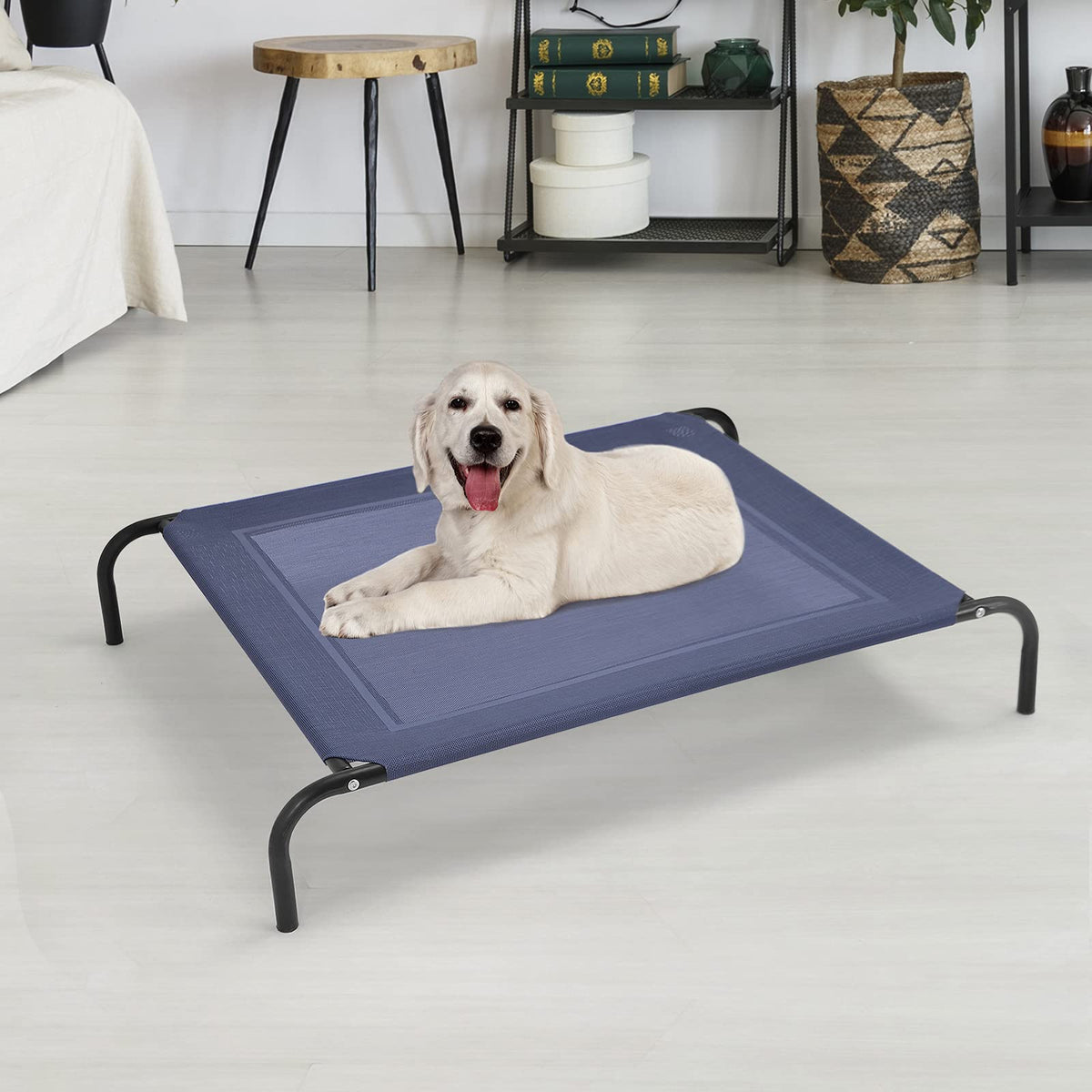 Elevated Pet Bed for Large Dogs Cot Indoor Outdoor Camping Steel Frame Mat