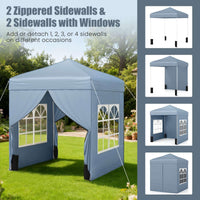 2 x 2 M Pop up Canopy Tent, Outdoor Patio Commercial Sunshade Shelter w/ 4 Sidewalls