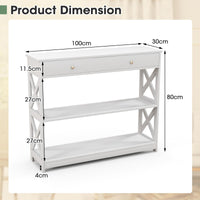 Console Table with Drawer and 2 Shelves for Living Room Entryway