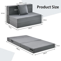 Giantex Folding Mattress with Pillow, 15cm Tri-fold Sofa Bed