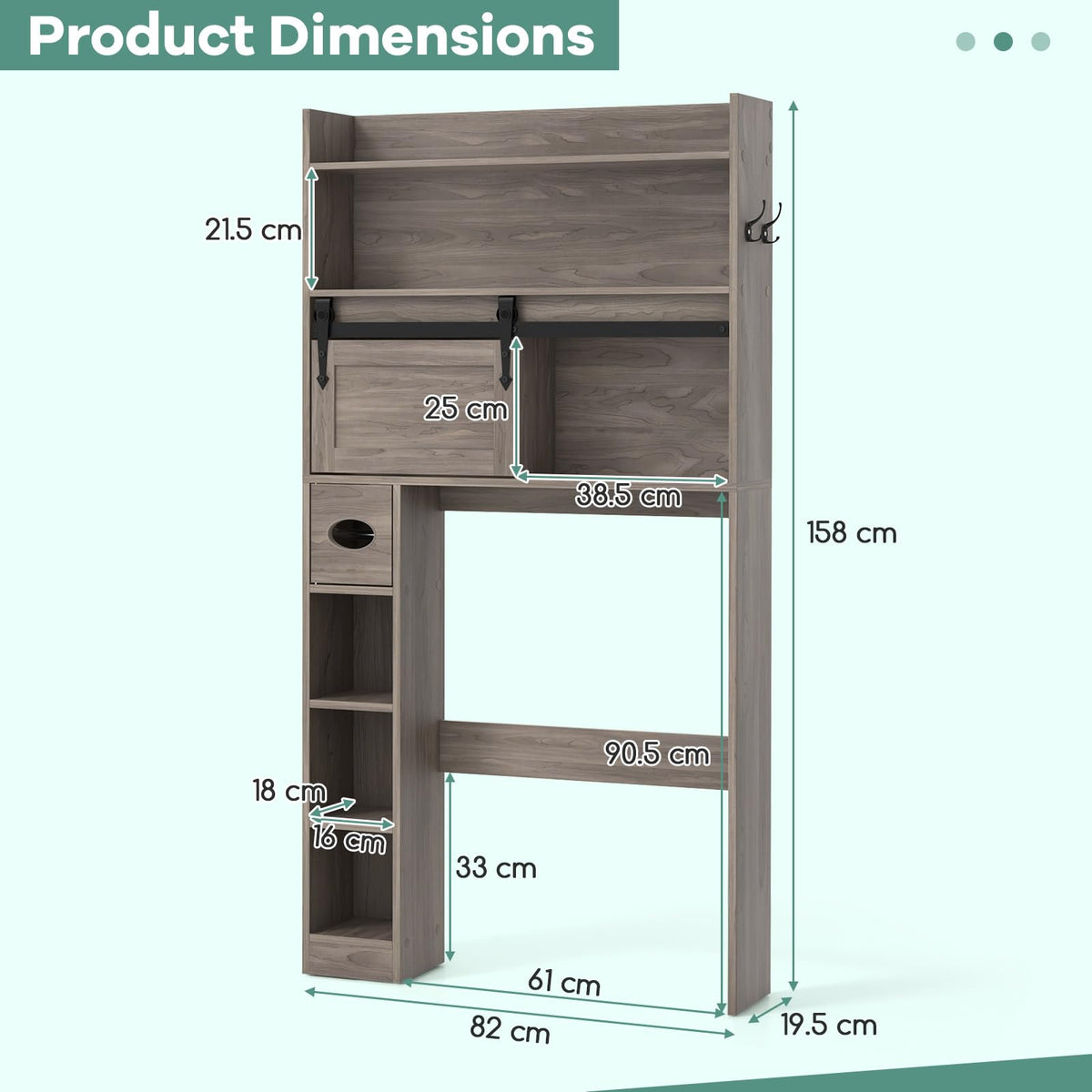 Giantex Over The Toilet Storage Cabinet, Farmhouse Bathroom Organizer