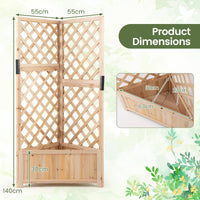 Corner Raised Garden Bed with Trellises for Climbing Plants Vegetables for Yard