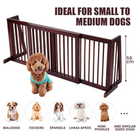 3 Panel Folding Wood Pet Slide Gate with Adjustable Length for Dogs