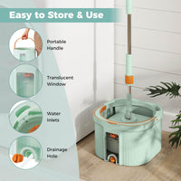 Spin Mop and Bucket Set with Replaceable Mop Pads