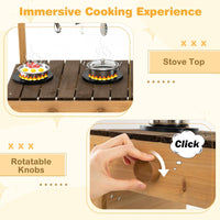 Outdoor Play Kitchen for Kids Wooden Toy Kitchen Playset with Removable Faucet