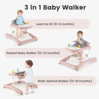Foldable Baby Walker with Adjustable Height for Boys and Girls