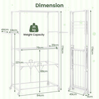 Giantex Foldable Clothes Drying Rack, 174 cm Aluminum Laundry Rack with Hanging Rods & Drying Shelves