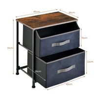 Giantex Industrial Nightstand, 2-Drawer Dresser with Metal Frame