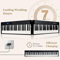 88-Key Foldable Digital Piano with MIDI & Wireless BT & Bag