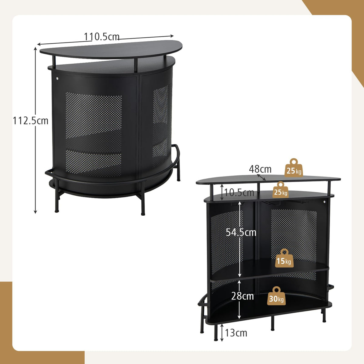Giantex Industrial Home Bar Unit, 4-Tier Bar Table