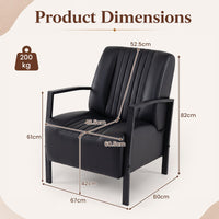 Giantex PU Leather Upholstered Armchair with Padded Seat & Back