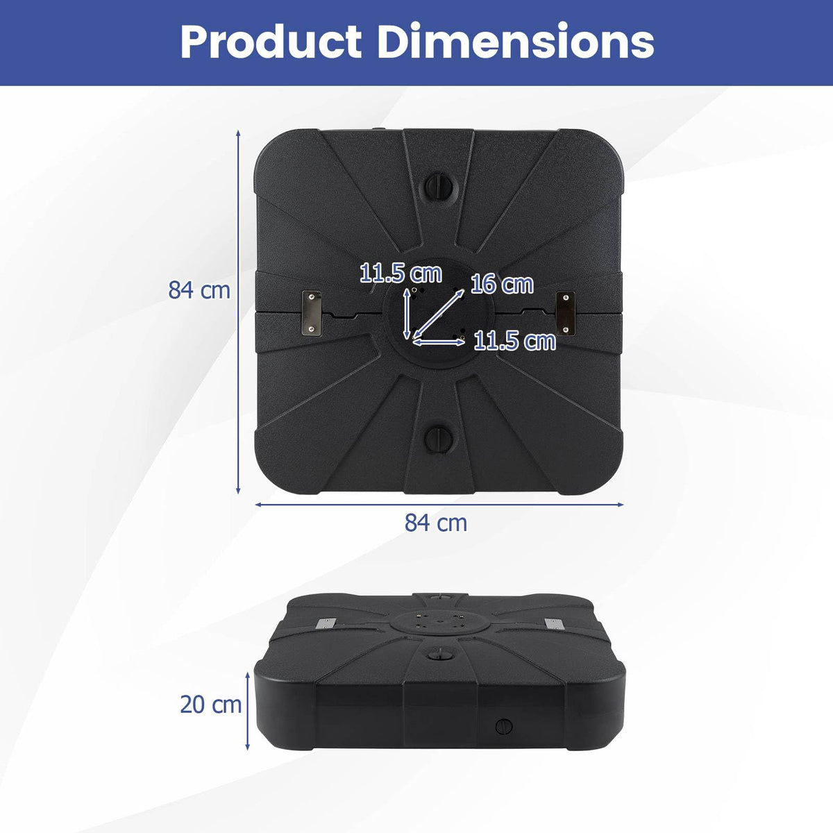 Outdoor Cantilever Umbrella Base w/Wheels,Heavy-Duty Offset Patio Umbrella Stand