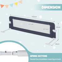 152cm x 42cm Foldable Swing Down Baby Bed Guard Rail