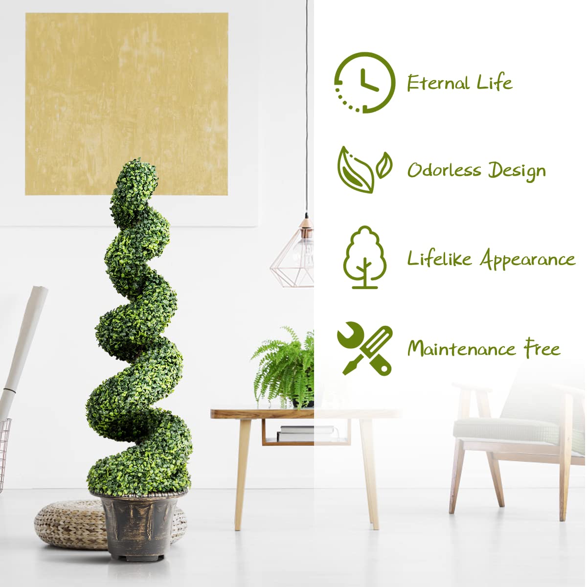 Giantex 118cm Artificial Boxwood Spiral Tree