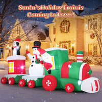 3.5m Christmas Inflatables Train with Snowman and Gift Box