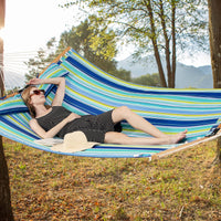 Outdoor Portable Quilted Fabric Hammock with Detachable Pillow (without Stand)