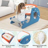 Convertible Kids Activity Table Set with Whiteboard for Kids