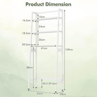 Giantex Over The Toilet Storage Shelf, 3-Tier Free Standing above Toilet Rack Stand with Adjustable Bottom Bar