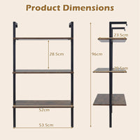 3-Tier Industrial Wall Mounted Shelves Wooden Floating Shelving Unit