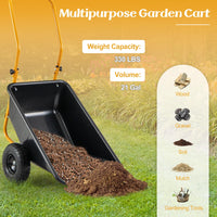 80L Heavy-Duty Foldable Garden Dual-Wheel Wheelbarrow 150 KG Load Capacity