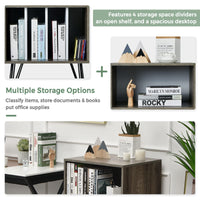 Giantex File Cabinet, Split Storage Space, Display Bookshelf, Record Storage Cabinet