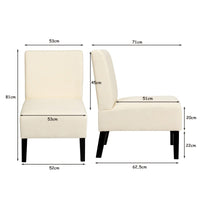 Armless Accent Chair, Upholstered Fabric Chairs w/ Curved Backrest, Lounge Chair for Home