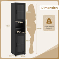Giantex Tall Bathroom Storage Cabinet, 170 cm H Freestanding Storage Organizer