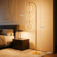 3-Circle Dimmable LED Floor Lamp with Foot Switch & 3 Color Temperatures for Room
