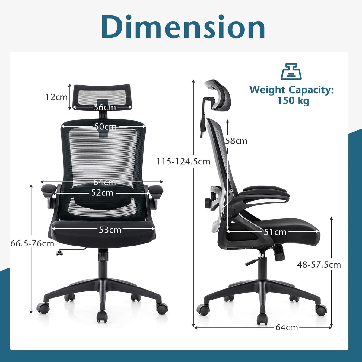 Giantex Ergonomic Office Chair w/Adjustable Lumbar Support