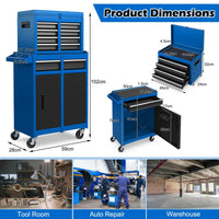 High Capacity Tool Storage Cabinet with Lockable Wheels for Garage