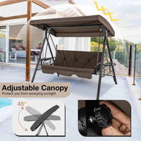 2-in-1 Patio Convertible Swing Chair to Flat Bed