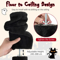 Floor to Ceiling Gothic Cat Tree 245-300 CM Adjustable, 5-Tier Tall Multi-Level Cat Tower