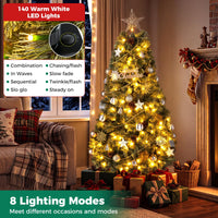 150/180cm Artificial Christmas Tree, Hinged, Pre-Lit