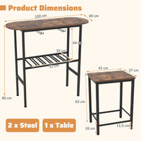 3 Piece Counter Height Table Set