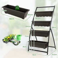 160 cm Vertical Raised Garden Bed, 4-Tier Elevated Planter Box