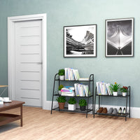 3-Tier Metal Plant Stand with Adjustable Feet for Indoor & Outdoor