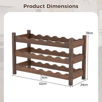 Giantex 3-Tier Bamboo Wine Rack, 18-Bottle Tabletop Wine Holder