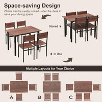 Dining Table Set for 4, Modern 5-Piece Kitchen Table & Chairs Set