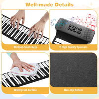 88 Keys Roll Up Piano with 128 Rhythms Tones and Sustain Pedal for Beginners